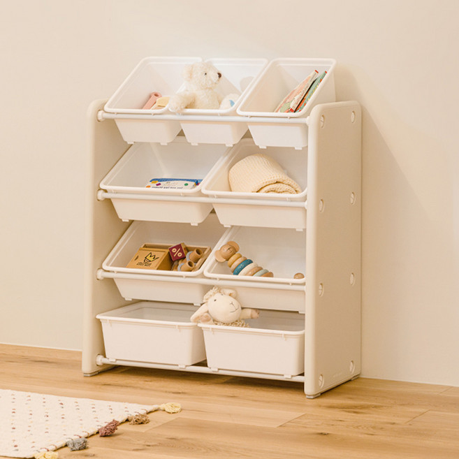 [루나스토리] 루루 장난감정리함 전면책장 유아책장 아기 책꽂이, 뉴트럴그레이, 정리함 기본형, 1개