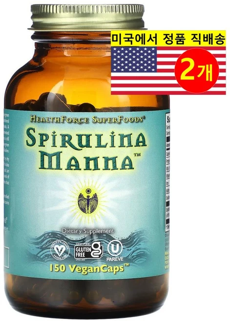HealthForce Superfoods 스피루리나 만나 추출 2100mg Spirulina Manna, 2개, 150정 - 쿠팡