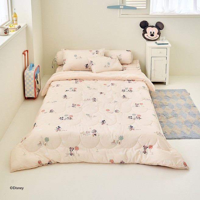 [MODERN HOUSE 중계점] 디즈니) 스웰 미키앤프렌즈 알러지케어 극세사 차렵이불 150x200 베이지 RD0225018