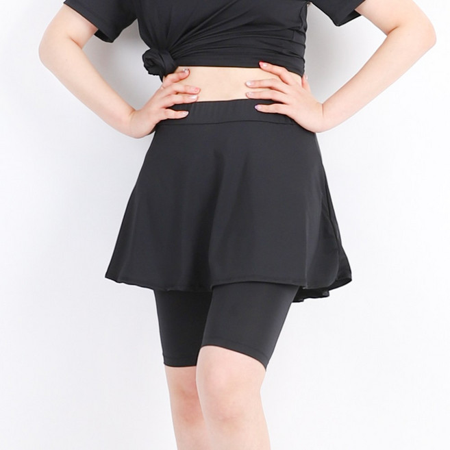 어썸블리 빅사이즈 여자 플레어 치마 5부 워터레깅스