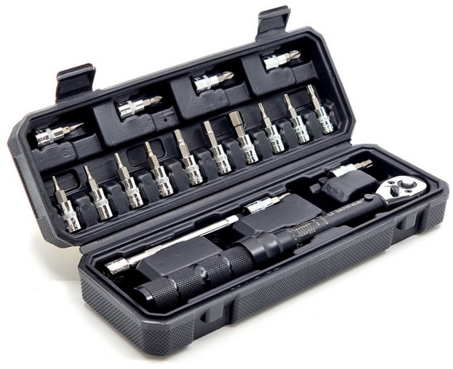 트레벨로 자전거 라쳇 육각렌치 별렌치 토크렌치 세트, 18pcs세트 (TTK-S-18), 1개