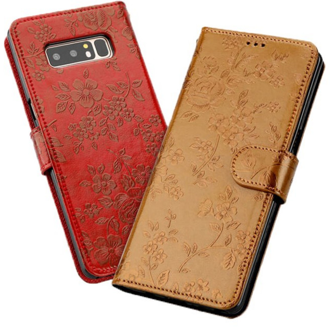 [폰누리] 보떼 LG G/LG Q/LG V/LG X 시리즈용 플라워 패턴 소가죽 핸드폰 케이스