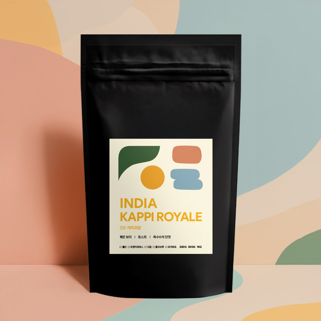 커피스퀘어 인도 카피로얄 원두커피, 모카포트 분쇄, 200g, 1개