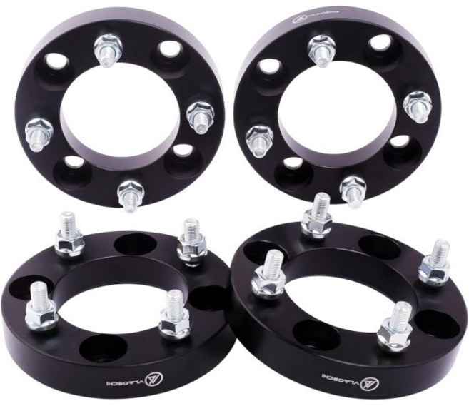 VLAOSCHI 블랙 단조 ATV UTV 4x110 휠 스페이서 1.5인치 10x1.혼다 스즈키-야마하-카와사키와 호환되는 25 스터드 4 러그 포맨 린콘 랜처 코디악 그리즐리, 1 Inch - Pack of 4