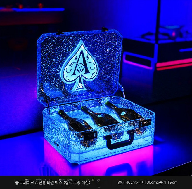 와인랙 날개형 디스플레이 바 샴페인 양주 진열대용, 블랙핑크 A 와인박스 칠색 설정