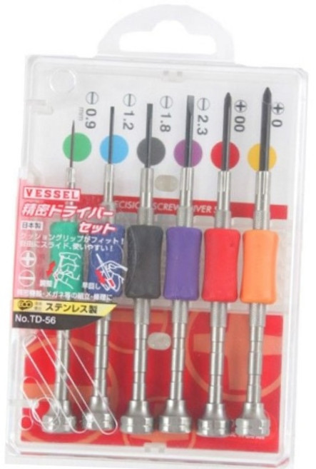 시계 안경 카메라 수리 정밀 드라이버 세트 6개입 일자 십자 수공구 미니