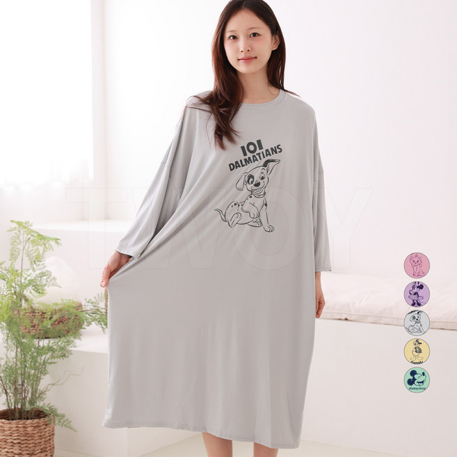 투와이 디즈니 여성 오버핏 원피스 홈웨어 DC282