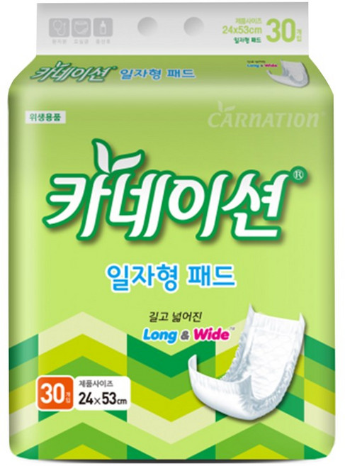 카네이션 일자형패드(2회)30개입 성인기저귀, 10개입, 2개