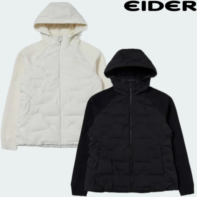 아이더 몸판은 다운 소매는 니트 활동성 우수한 여성 경량 다운 자켓 슬림 구스다운 추천 이월상품 [매장정품]