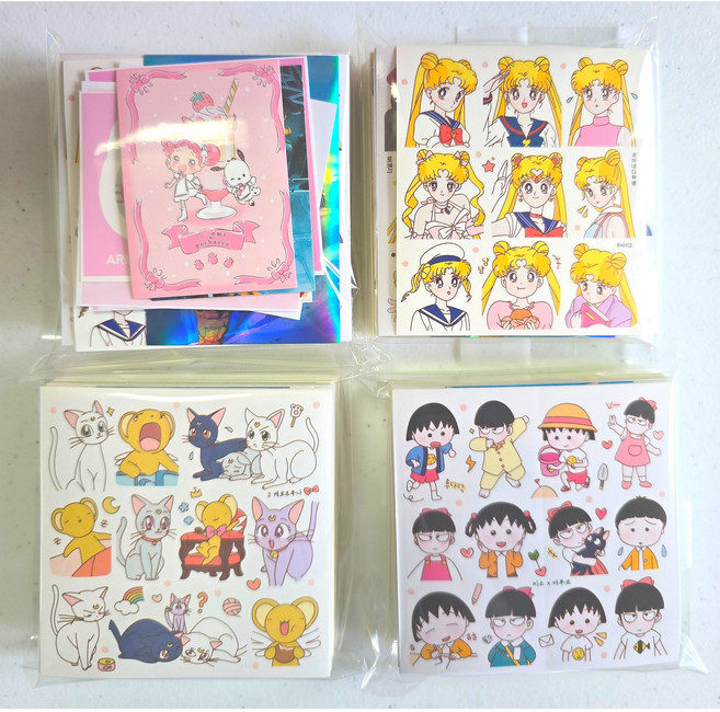 만화 애니 귀여운 인스 스티커 100장 무중복 MIX (무중복도안/도무송 인쇄소스티커), 1개