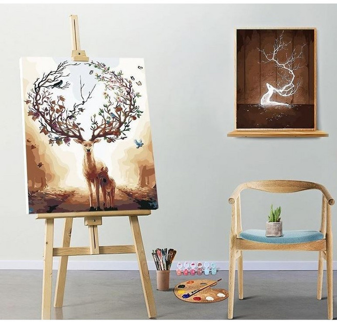 피포페인팅 퍼즐페인팅 캔버스페인팅 명화 유화 그림 그리기 DIY 세트 40x50, 6211 (사슴), 1개