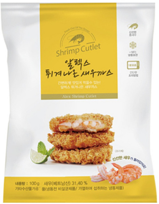 알렉스 튀겨나온 새우까스, 100g, 14개