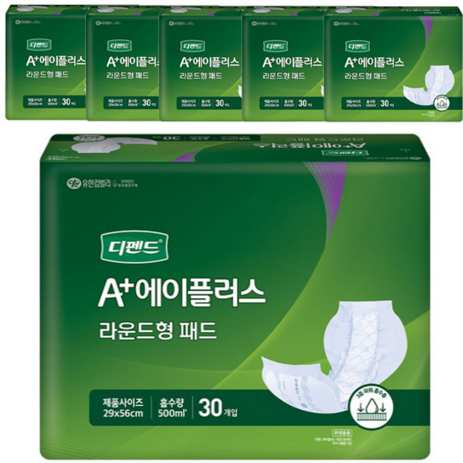 유한킴벌리 디펜드 A플러스 라운드형 속기저귀, 30매, 6개