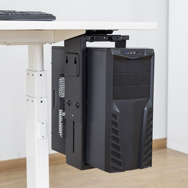 엔산마운트 CB-01 PC홀더 컴퓨터 본체 거치대 데스크탑 받침대, 1개, 블랙