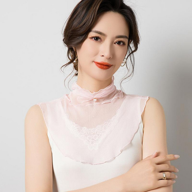 網紗高領假領子 女士春夏內搭防曬防走光上衣