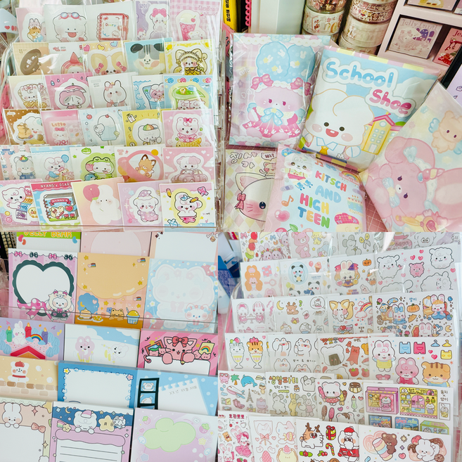 3배 인스랜덤박스 어린이날선물 포장용품 포용 스티커 떡메모지 도무송 인스랜박 윰자 캐릭터 다이어리꾸미기 다꾸 선물세트, 미니형 랜덤박스