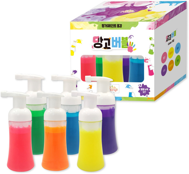 키즈망고 망고버블 핑거페인트 거품물감, 100ml, 6색 세트