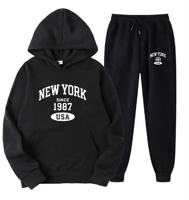 Moment Shop 남성용 뉴욕USA 후드티 조거팬츠 상하세트
