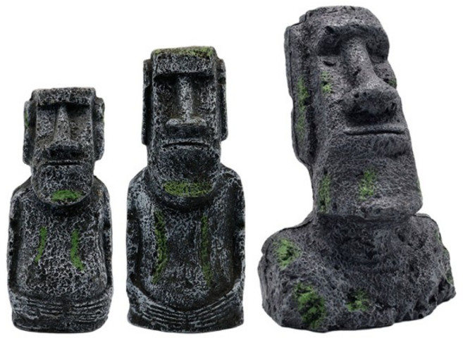 수족관 모아이 동상 부활절 섬 머리 장식품 물고기 탱크 조경 홈 테라리움 Aquascaping, 01 5x3x12cm
