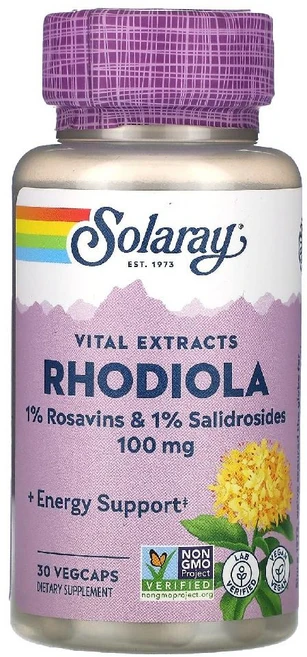 솔라레이 홍경천 Vital Extracts Rhodiola 100mg 베지캡슐 30정, 1개 - 쿠팡