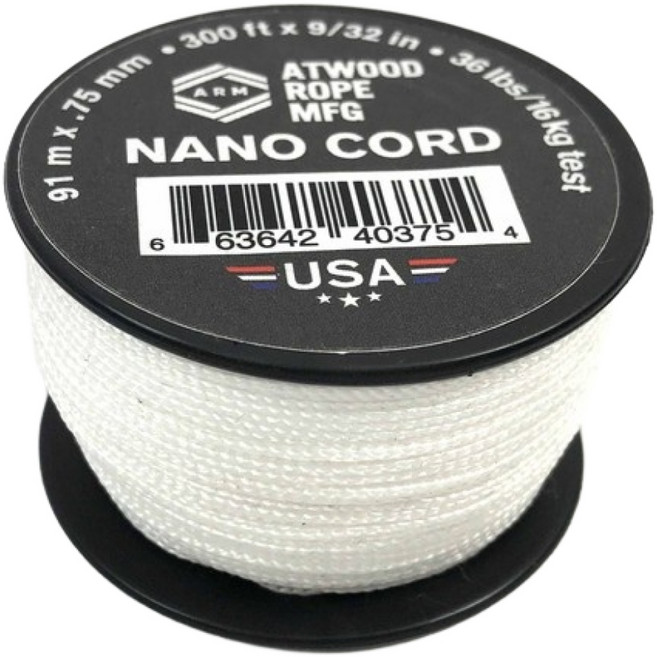 ATWOOD ROPE MFG 傘繩 0.75mm, 白, 1個