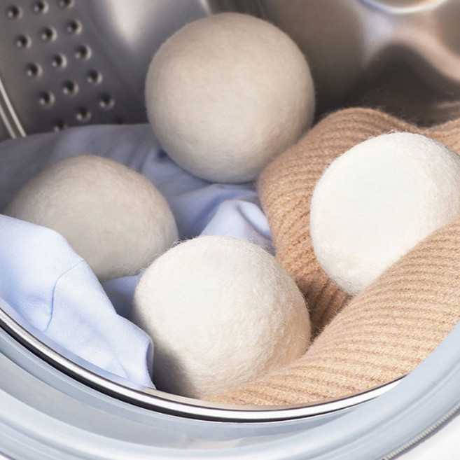 건조기 양모세탁볼 먼지쓱싹 정전기방지 안심 양모볼, 12개, 아이보리