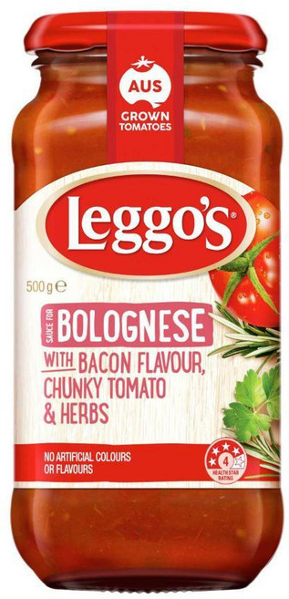 레고스 Leggo's Bolognese Bacon Flavour 베이컨 볼로네제 파스타 소스 호주, 6개, 500g