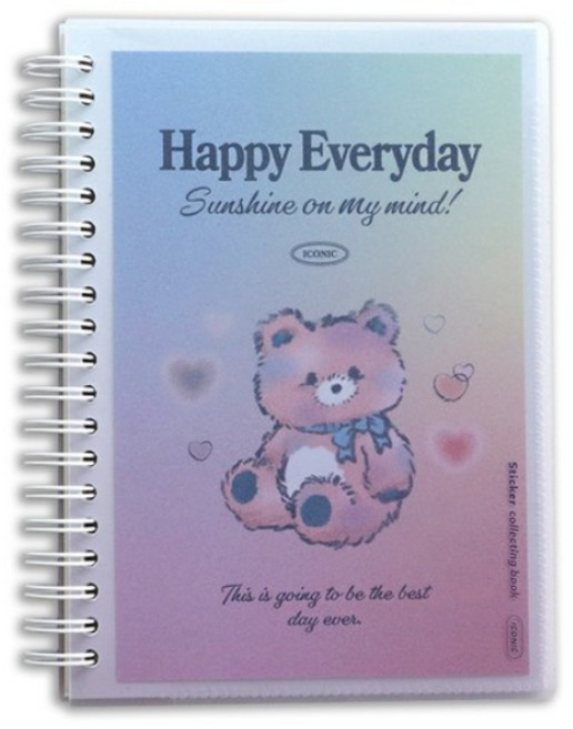 아이코닉 이형지 양면 인스 보관 스티커북, LAVENDER, 5개