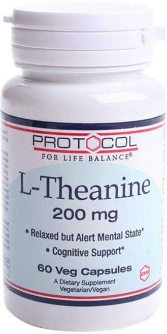 Protocol For Life Balance L-茶氨酸素食膠囊 200mg, 60顆, 1罐