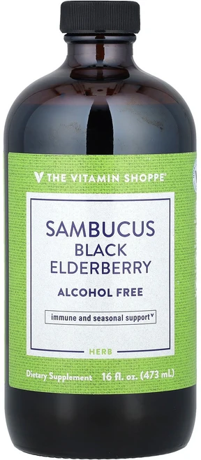 The Vitamin Shoppe Sambucus Black Elderberry Alcohol Free 16 fl oz 473 ml, 473.176 ml, 1개, 473ml - 쿠팡