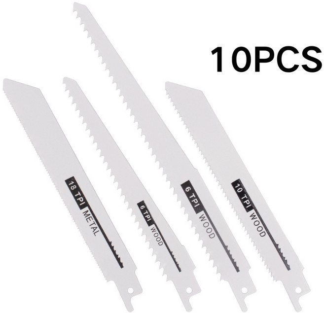 tinduo 스테인레스 스틸 톱날 일반 금속 컷소날 왕복 톱 블레이드 세이버 톱 10종 세트, 1개