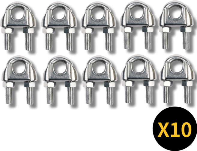 아이맥스몰 스텐 와이어로프 클립 U유볼트 고정 10p set, 10개
