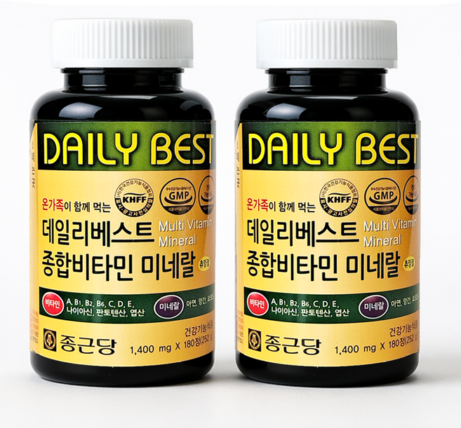 종근당 데일리베스트 종합비타민 미네랄 12개월분, 360정, 1세트