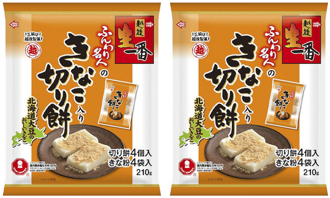 에치고세이카 콩가루가 들어간 키리모찌 4개입, 2개, 210g