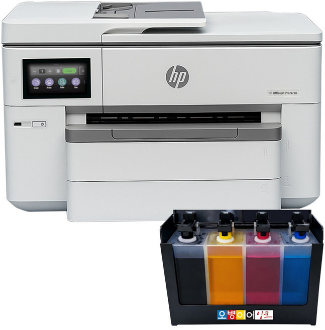 HP9730 A3 사무용 가정용 무한잉크 복합기 HP7740 후속, 클로버 무한잉크(400ml)