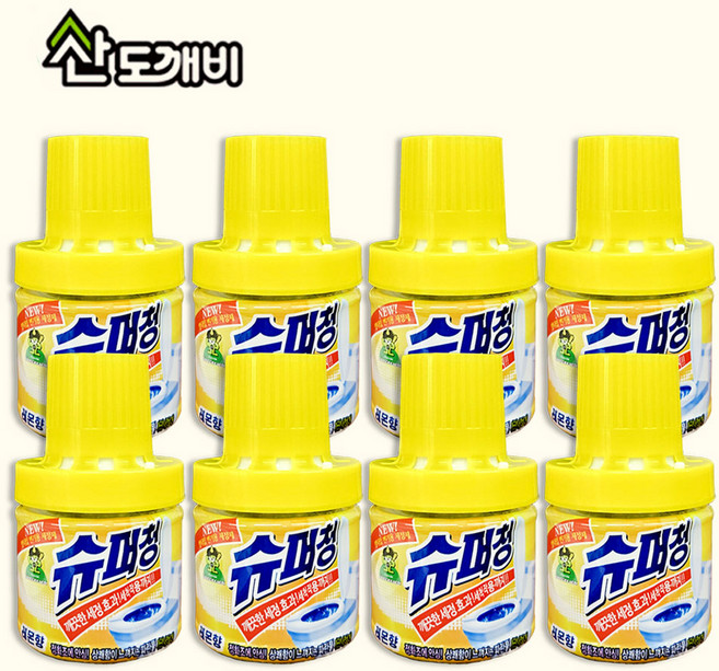 산도깨비 슈퍼청 레몬향 라벤더향 180g 변기세정제 병타입, 8개