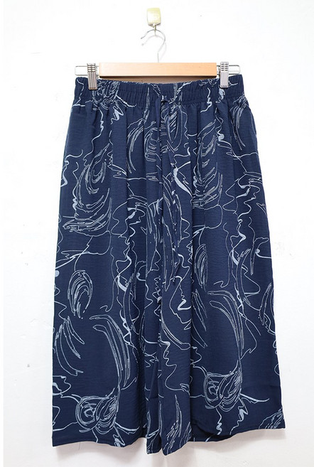 형제상회 여름 쿨링 추상 패턴 와이드 팬츠 시원한 밴딩 반바지 홈웨어 휴가룩 C0002SS15