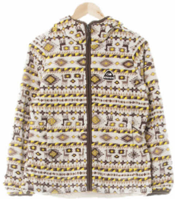 3717 아이더 아이보리 기린패턴 에스닉후디후리스집업자켓 [M]