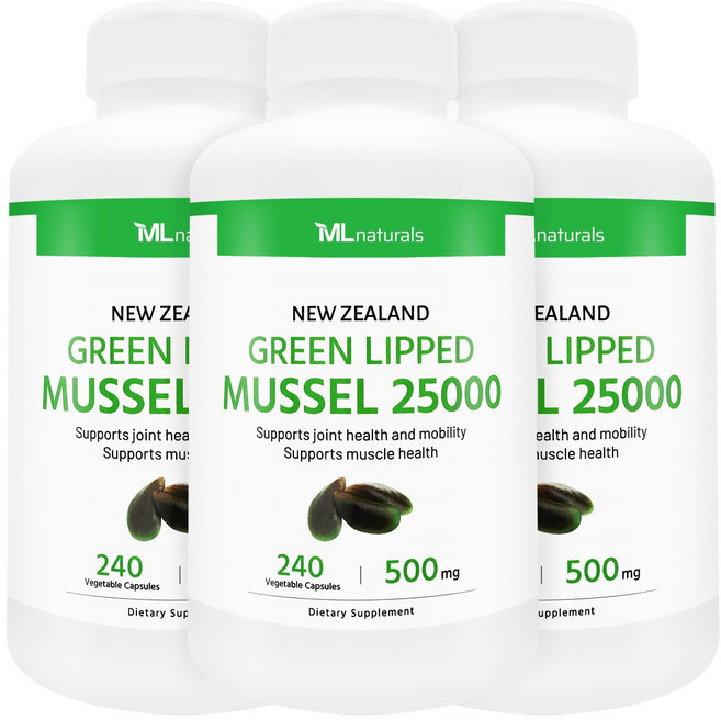 마이라이프 내추럴스 뉴질랜드 초록입홍합 25000, 240정, 3개