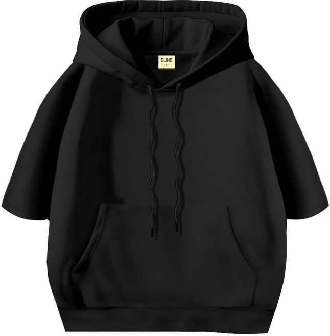 이라인 국산 반팔 후드티 오버핏 빅사이즈(~2XL) 남녀공용 루즈핏 특양면 무지