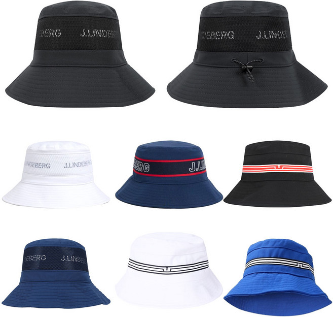 제이린드버그 남성 덴버 버킷햇 골프 자외선 차단 벙거지, Black red, 1개