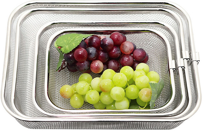 스텐 사각채반 스텐사각바구니 스텐27종, 1개