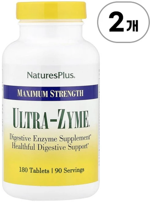 네이처스플러스 울트라-자임 맥시멈 스트렝스 NaturesPlus Ultra-Zyme® Maximum Strength 180정, 2개 - 쿠팡