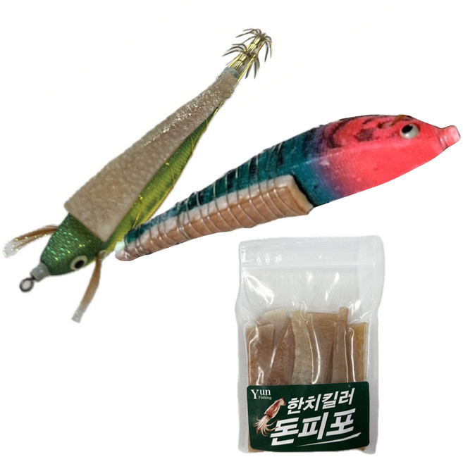 학꽁치포 돈피포 삼봉에기 심해갑오징어 미끼 한치 수제 돼지 껍데기포 두족류미끼, 1개