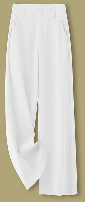 AOKADA 여성 봄 여름 세미 와이드 정장 바지 하이웨스트 일자핏 9부 팬츠 슬랙스