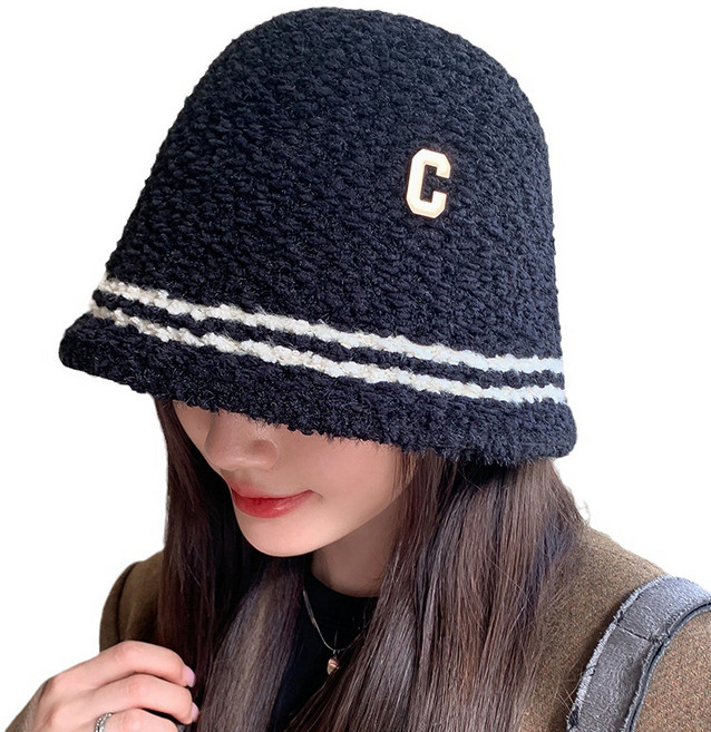 유성마켓 여성 니트모자 울 니트 버킷햇 모자 벙거지 모자