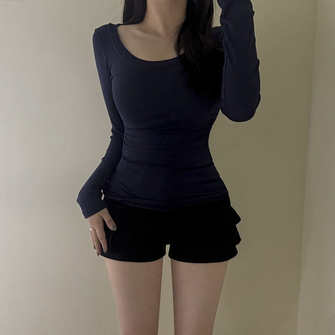 VANANA2 국내제작 글램핏 유넥 골지티셔츠