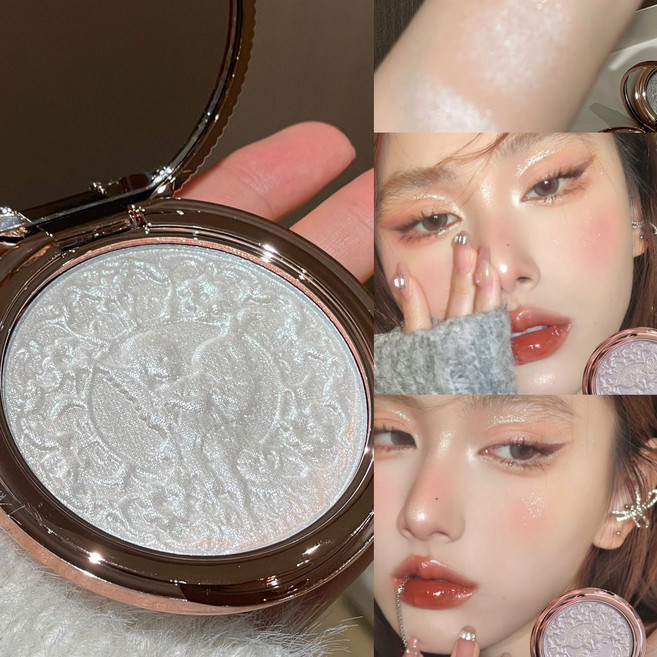 하이라이터 리틀 엔젤 펄 글로우 팔레트 4가지 색상 파인 쉬머 페이스 일루미네이터 파우더 방수 롱웨어 메이크업 선물, [01] 1