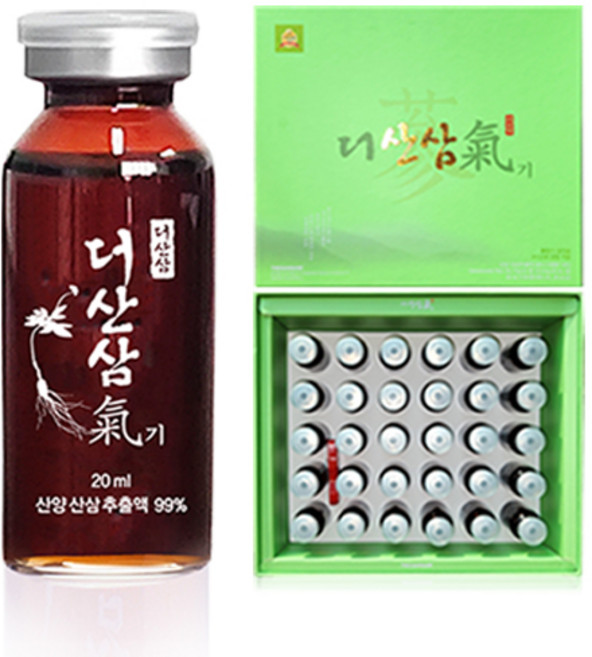 더산삼기 (국민 항상성 특가) 1박스(30병) 진세노사이드 Rb2 Re Rg3의 합 12.0 mg(1병당) 산양 산삼추출액 활력 기력 활기 [원산지: 국산(강원도)], 1세트, 600ml
