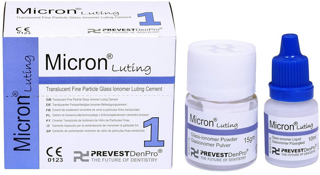 Prevest Denpro Micron Luting GIC Type 1 Glass Ionomer Cement Powder Liquid Kit Dental, 80g, 1개